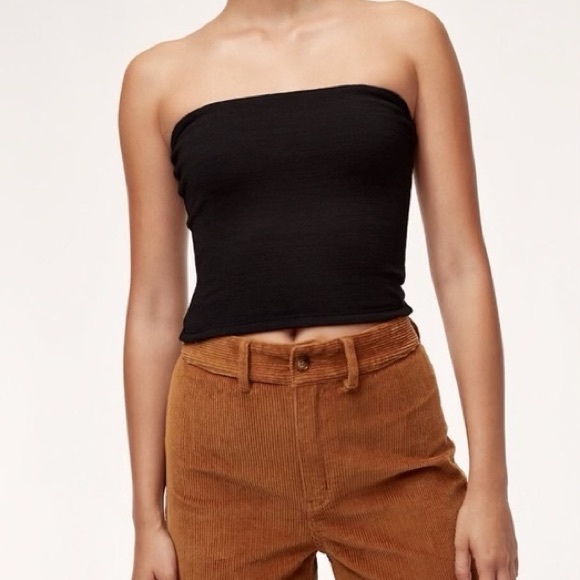 Aritzia Tops - Community Aritzia Black Ruched Side Tube Top XXS